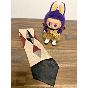 BURMA BIBAS Vintage Geometric Pattern Silk Tie 57 1/4"x3 3/4"